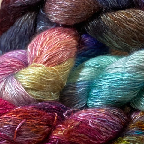 Laseda Lana / Lace Weight Yarn,  69% Silk 22% Mohair 9% Nylon. 382 Yards. US 0-3