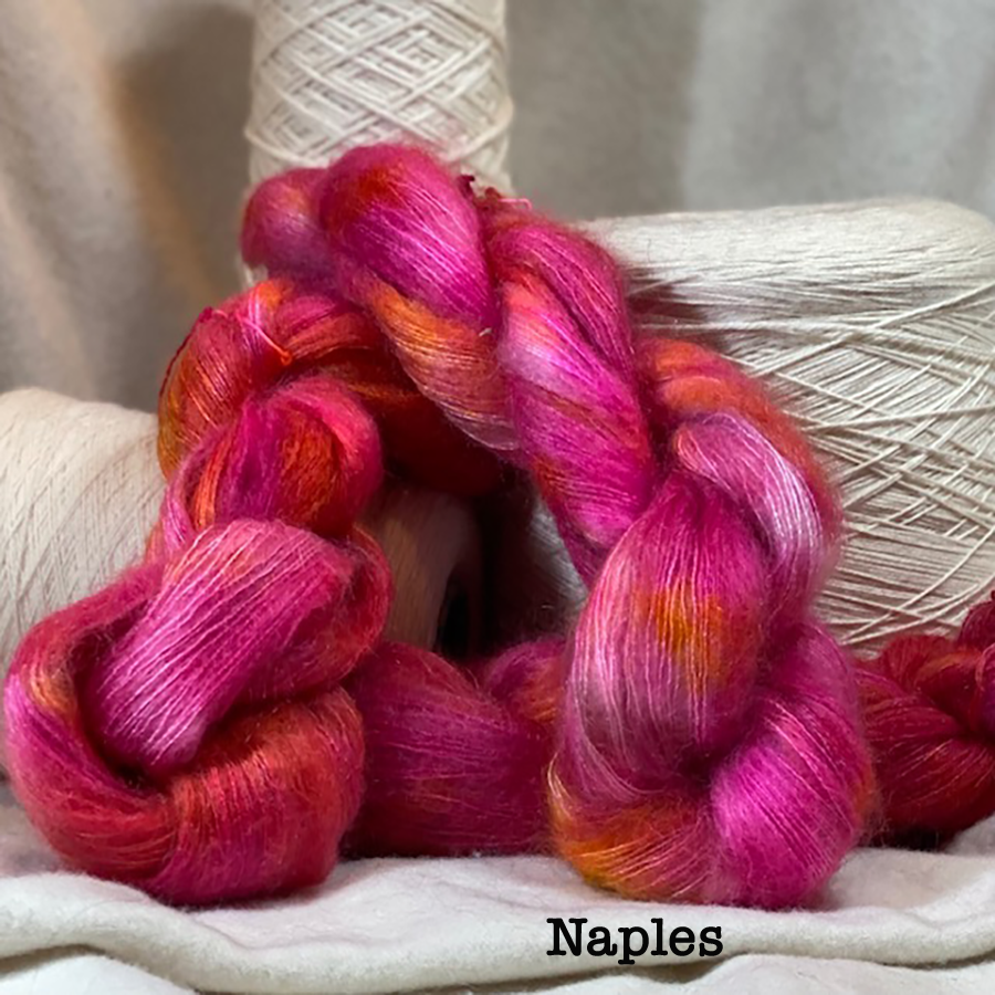 Hetta  Lace Weight?  72% Kid Mohair, 28% Silk, 459 YDS, US 0-1