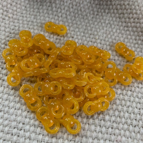 Vintage Yellow Plastic Ball and Chain Connector Beads - 21 per package