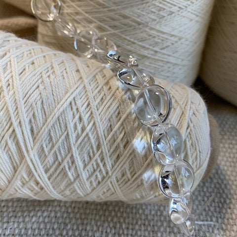 Clear Round Flat Bead Strand - 26 Beads