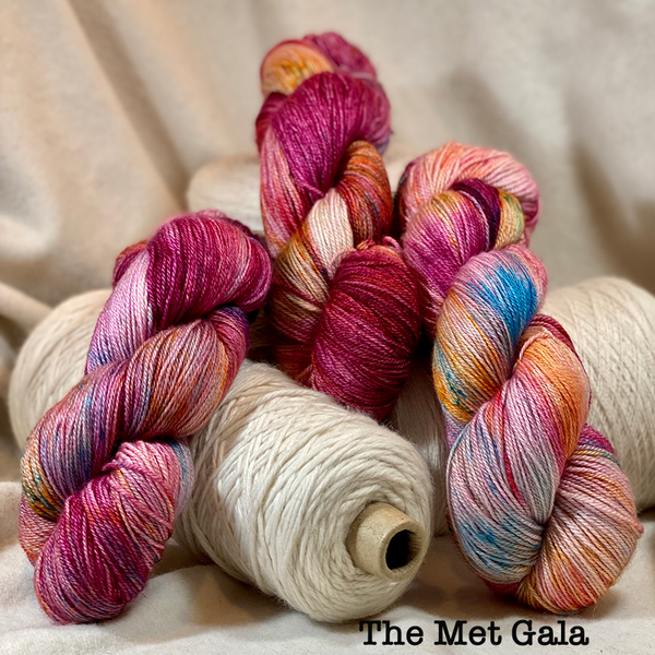 Gala  70% BFL Wool, 20% Silk, 10% Cashmere. 438 Yards US 1-3 Needle