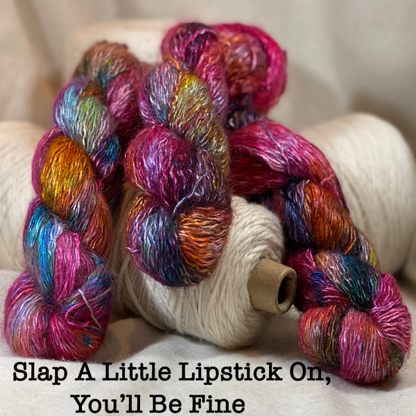 Laseda Lana / Lace Weight Yarn,  69% Silk 22% Mohair 9% Nylon. 382 Yards. US 0-3