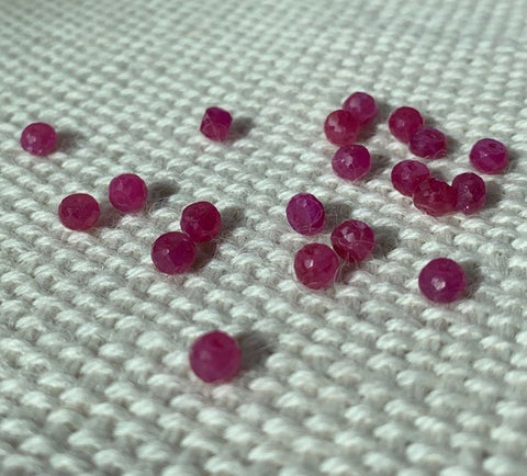 Ruby Facetted Rondelle Beads - 4.5mm-5.0mm - Qty 20