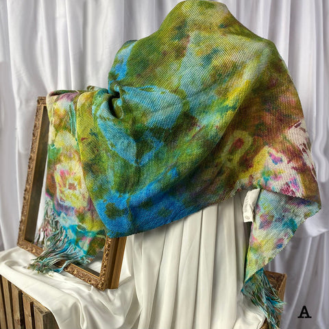 Hand Dyed, Hand Woven, Fair Trade Alpaca Wrap 24"x72"