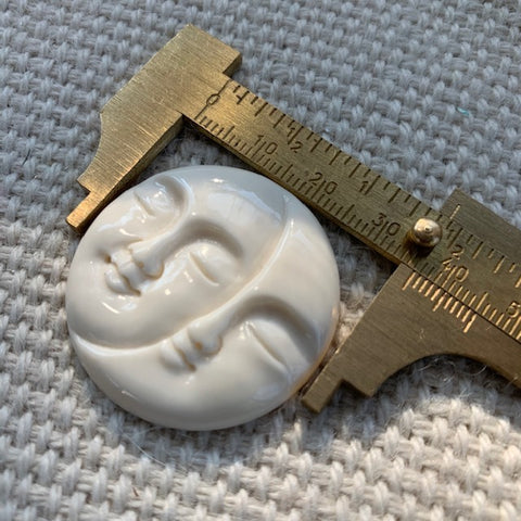 Twin Faced Ivory Colored Cabochon