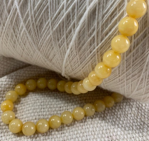Yellow Jade Strand of Beads - 10mm - Qty 40